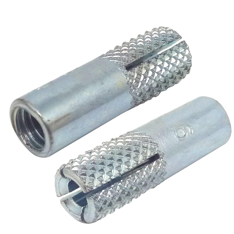 DGZ 20pcs Zinc Plated Metal Knurled Drop in Anchor,Drop-in Anchor Zinc Plated Fasteners (M6) - Image 1